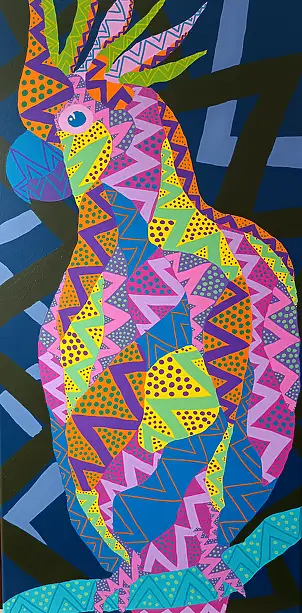 Iga Malinowska, Kawkadu, Obraz akrylowy, Techniki mieszane - płótno, 40 x 80