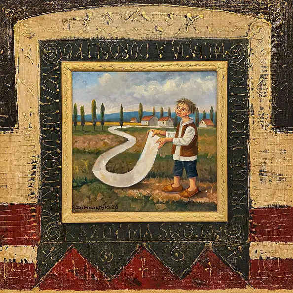 Dariusz Miliński, Każdy ma swoją drogę, Obraz olejny - płótno, 30 x 30