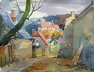   - Kazimierz Dolny. Przy murze klasztornym