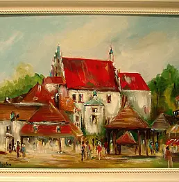 Grażyna Potocka - Kazimierz Dolny obraz olejny  30cm-40cm w ramie