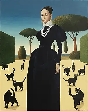 Nataliya Bagatskaya, Kiedy koty się zbierają, Obraz akrylowy, Inne - płótno, 80 x 100