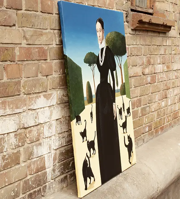 Nataliya Bagatskaya, Kiedy koty się zbierają, Obraz akrylowy, Inne - płótno, 80 x 100