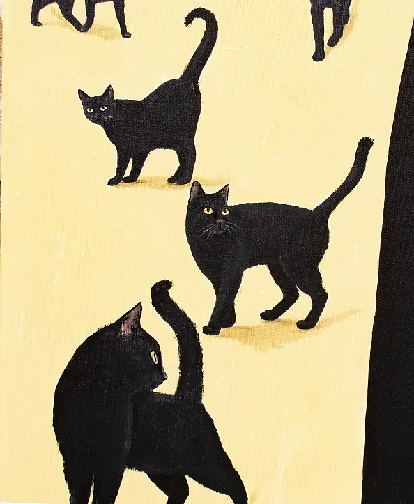 Nataliya Bagatskaya, Kiedy koty się zbierają, Obraz akrylowy, Inne - płótno, 80 x 100