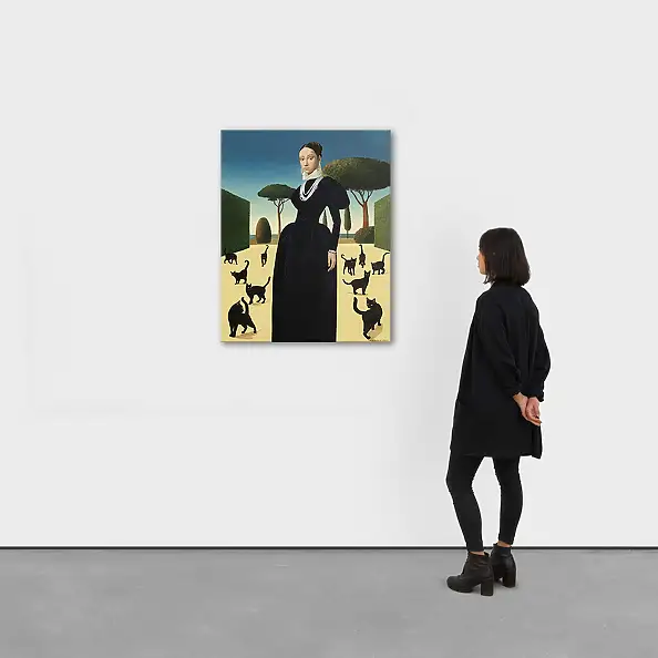 Nataliya Bagatskaya, Kiedy koty się zbierają, Obraz akrylowy, Inne - płótno, 80 x 100