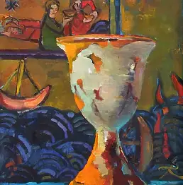 Rita Staszulonok, Calice-II, Peinture à l'huile - toile, 24 x 33