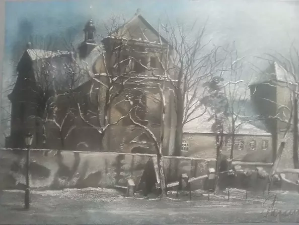 Andrzej Siewierski - Monastery Lagiewnicka in winter.