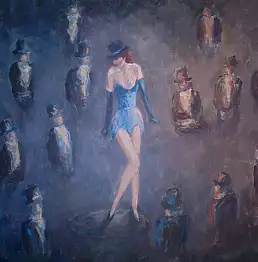 Alicja Wójcik, ночной клуб, Акрилова картина - холст, 70 x 50