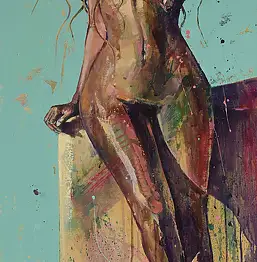 Marcin Mikołajczak, Женственность, Масляная картина - холст, 50 x 120