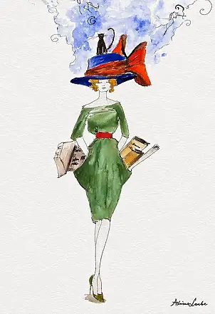 Adriana Laube, "Essere donna", Acquerelli, Altre - carta, 30 x 42