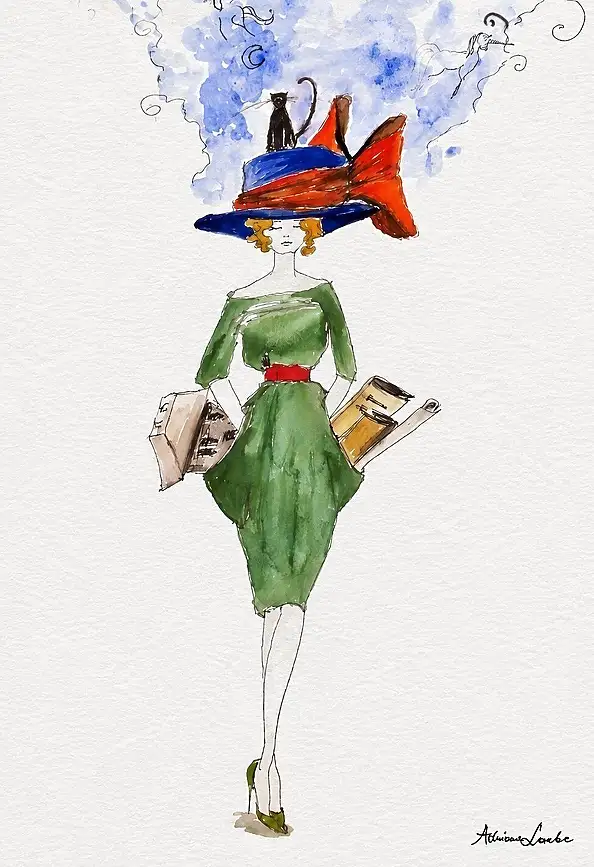 Adriana Laube, "Essere donna", Acquerelli, Altre - carta, 30 x 42