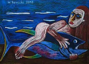Wiesław Sawicki - Woman and fish