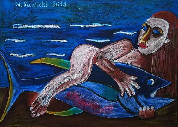 Wiesław Sawicki - Woman and fish