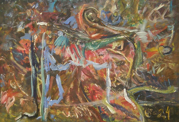 Eryk Maler - Cat woman and tail, 70x100 cm