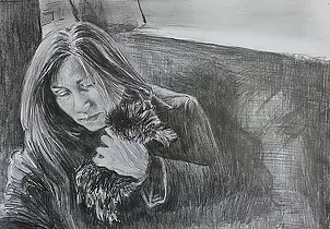 Agnieszka Kurlenda - Kobieta przed 40-stką rysunek ołówkiem