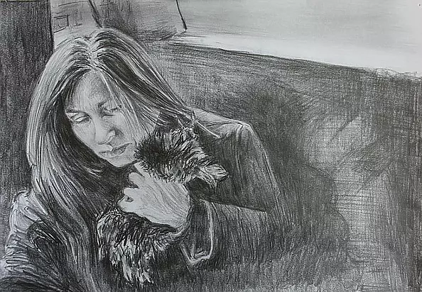 Agnieszka Kurlenda - Kobieta przed 40-stką rysunek ołówkiem