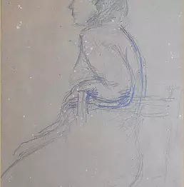 Jan Cybis - Woman sitting sketch