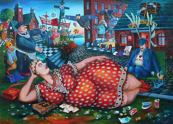 Jacek Lipowczan - Woman in Red or Poland Bukolika