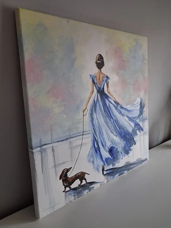 Monika Palichleb - Kobieta w błękicie i pies