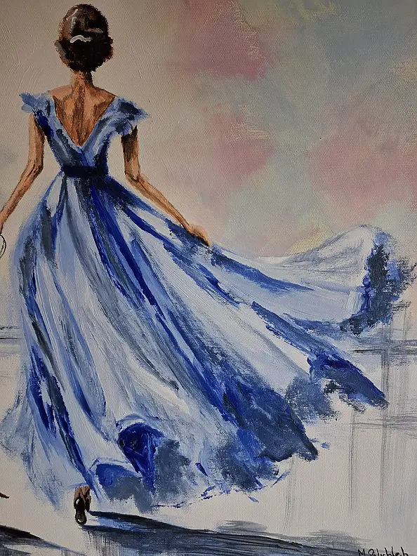 Monika Palichleb - Kobieta w błękicie i pies