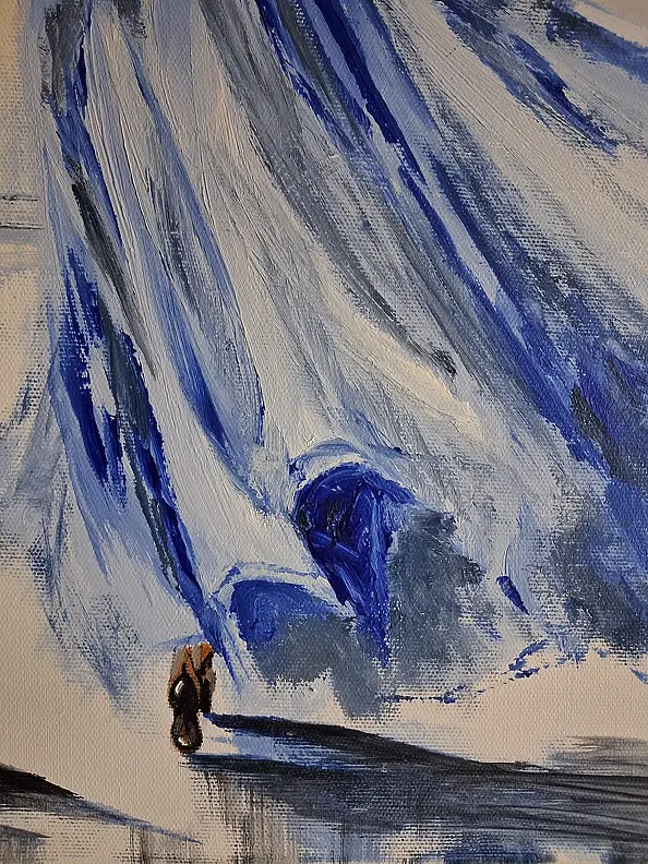 Monika Palichleb - Kobieta w błękicie i pies