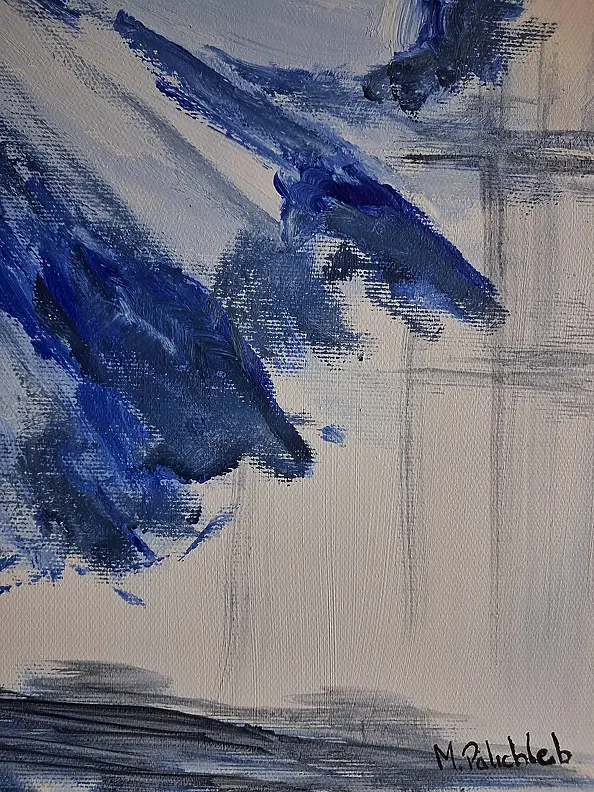 Monika Palichleb - Kobieta w błękicie i pies