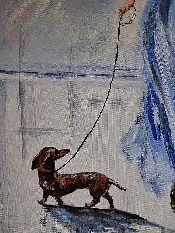 Monika Palichleb - Kobieta w błękicie i pies