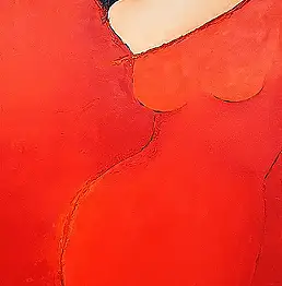 Agnieszka Beer, Kobieta w czerwieni, Obraz akrylowy - płótno, 50 x 120