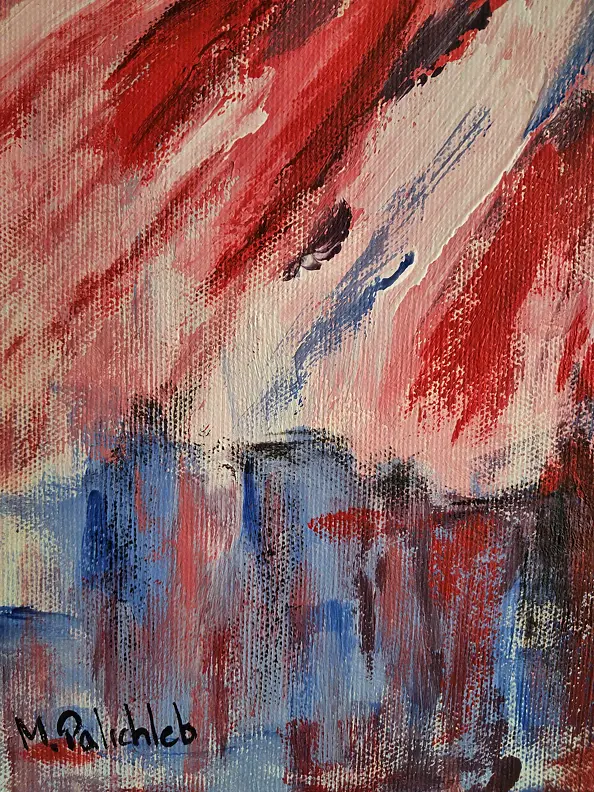 Monika Palichleb - Woman in red and dog