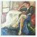 Anna Skowronek - Woman in armchair with big oil painting on canvas, original, unique