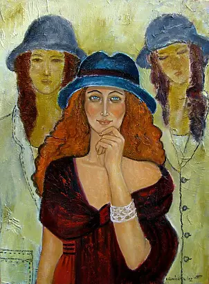 Krystyna Ruminkiewicz - A woman in a hat.