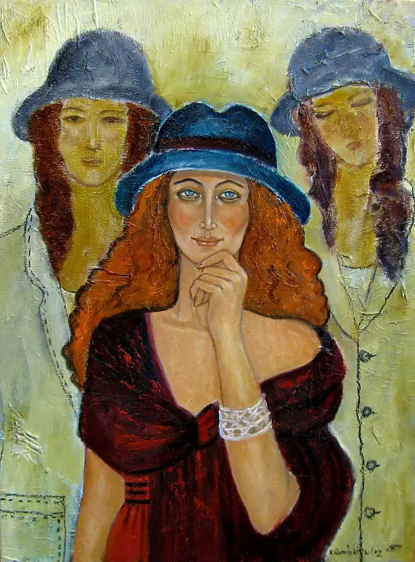Krystyna Ruminkiewicz - A woman in a hat.