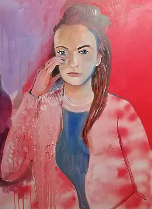 Michał Ogiński - Woman in a pink sweater