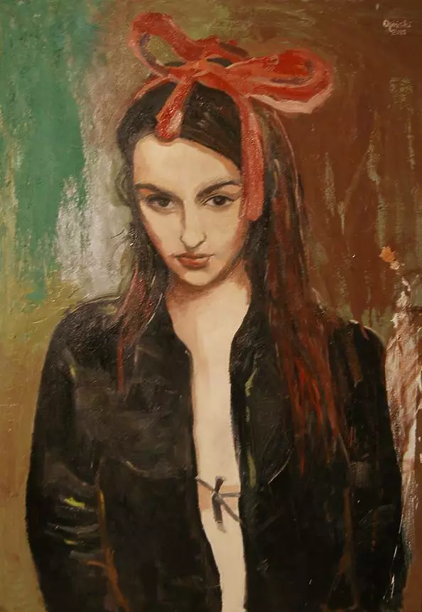 Michał Ogiński - Woman with a red bow