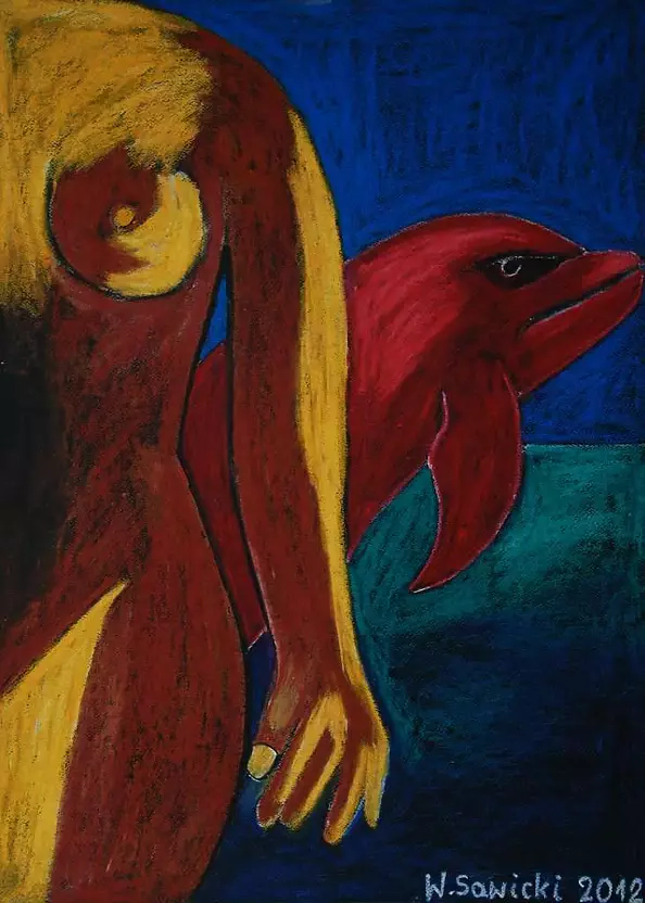 Wiesław Sawicki - A woman with a dolphin