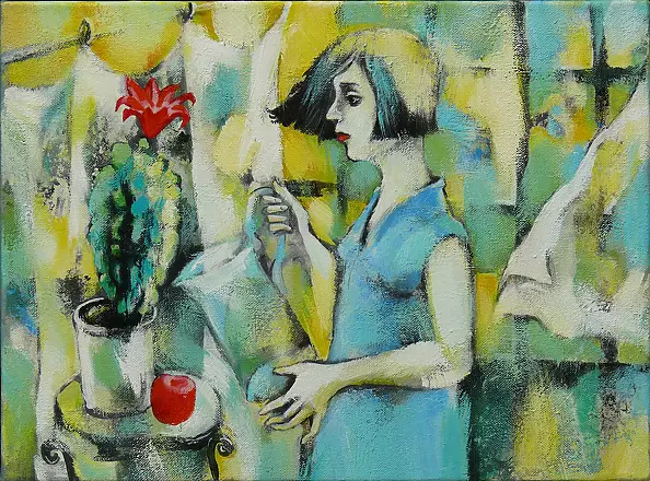 Natalia Stefanova - Donna con il cactus