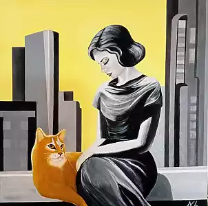 Nataliia Liamina - Woman with a cat