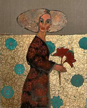   - A woman with a leaf