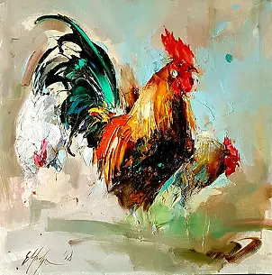   - Rooster and chickens