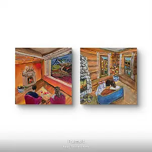 Krystyna Mościszko, Komposition für ein Abendessen für zwei Personen, Relief - , 40 x 40