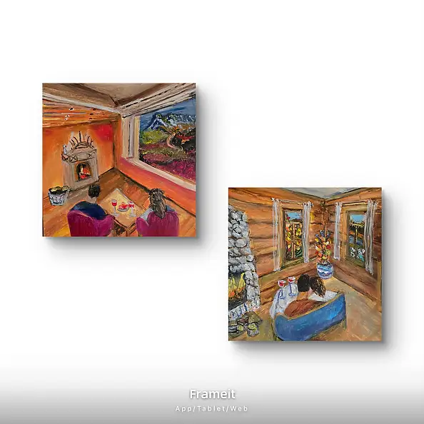 Krystyna Mościszko, Komposition für ein Abendessen für zwei Personen, Relief - , 40 x 40