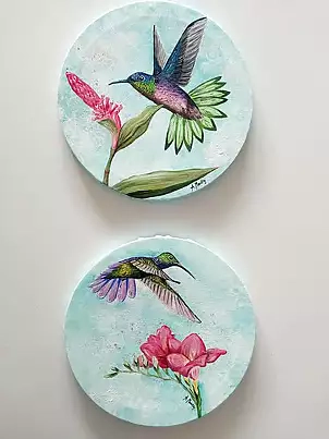 Agnieszka Mantaj - Hummingbirds diptych