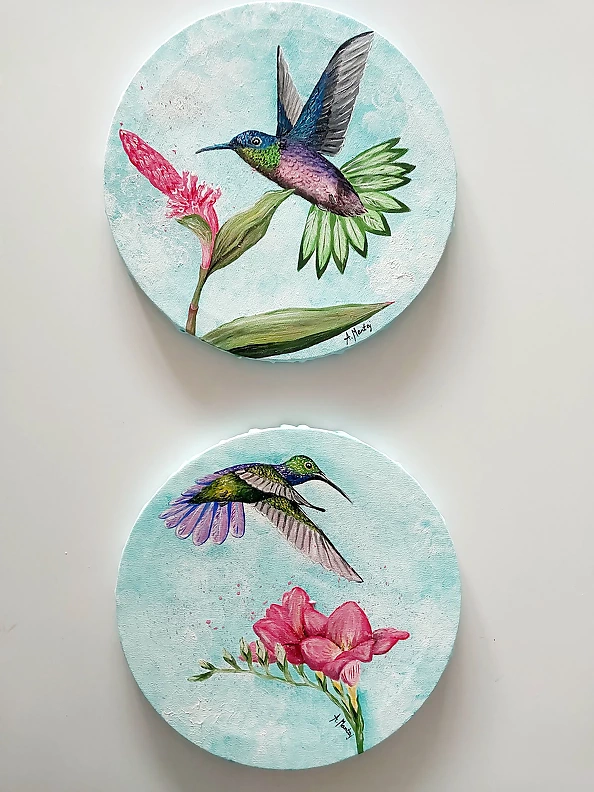 Agnieszka Mantaj - Hummingbirds diptych