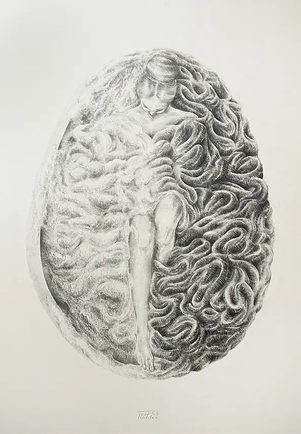 Wiesław Teofilak, Komfort psychiczny - METABODY ART, Inne, Ołówek, Techniki mieszane - karton/tektura, 70 x 100