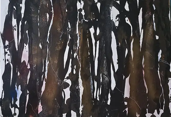 Ewa Mościszko, Komozycja pt.Swiatlo lasu, Obraz akrylowy - płótno, 75 x 55