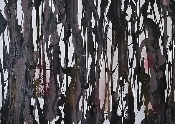 Ewa Mościszko, Komozycja pt.Swiatlo lasu, Obraz akrylowy - płótno, 75 x 55