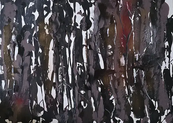 Ewa Mościszko, Komozycja pt.Swiatlo lasu, Obraz akrylowy - płótno, 75 x 55