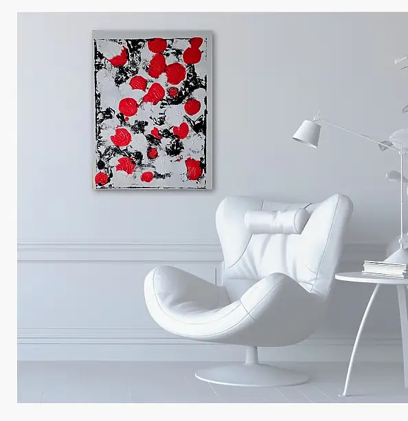 Ewa Mościszko, Composizione di papaveri su tela 75x55x1 e 70x50x1 cm e 75x55x1 cm, Quadro ad acrilico - tela, 55 x 75