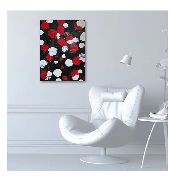 Ewa Mościszko, Composizione di papaveri su tela 75x55x1 e 70x50x1 cm e 75x55x1 cm, Quadro ad acrilico - tela, 55 x 75