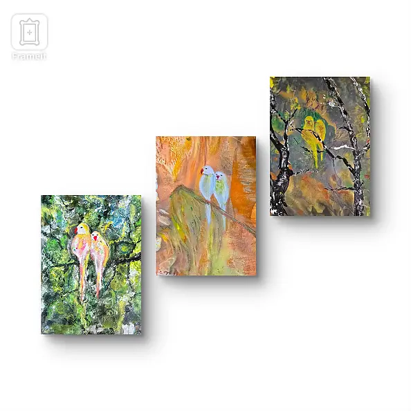 Ewa Mościszko - Watercolor composition entitled LOZLACZKI