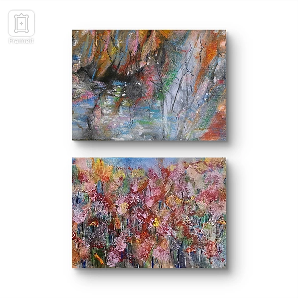 Ewa Mościszko - Watercolor composition entitled Bieszczady